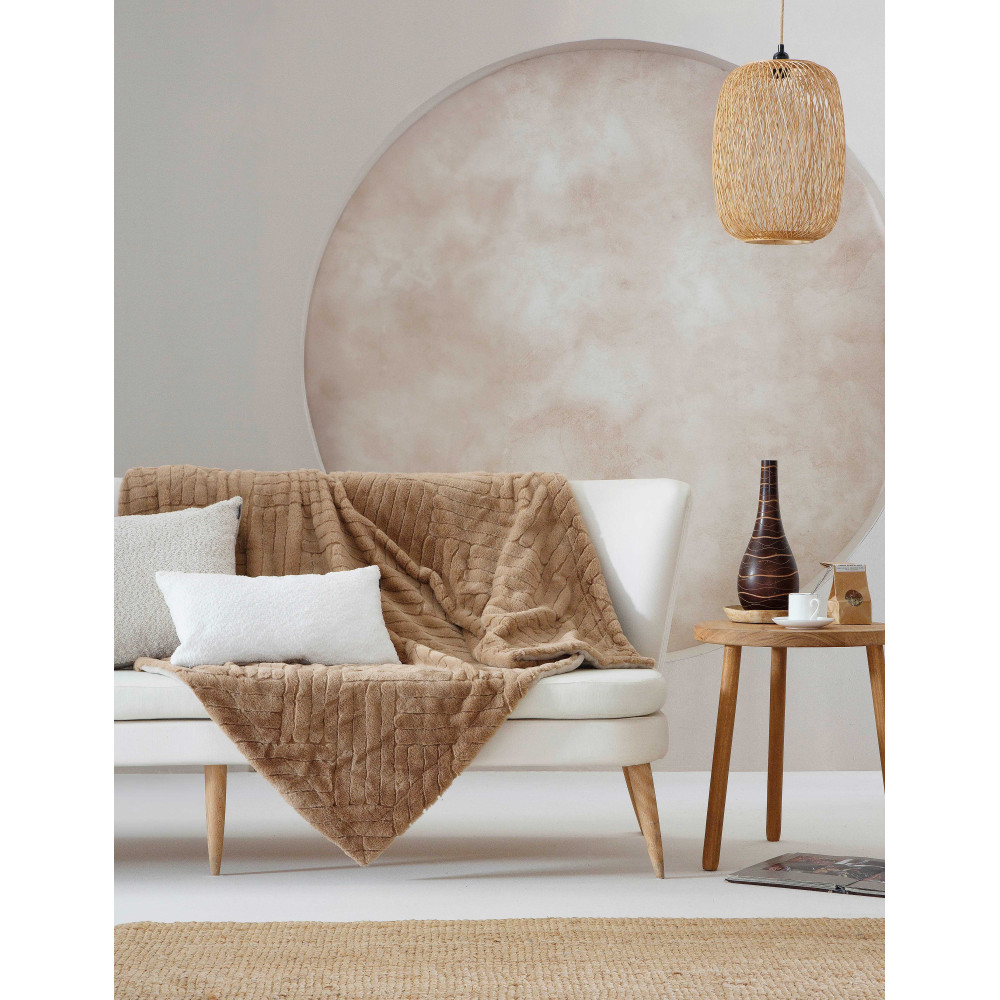 COMPL PLAID ANT RIVER TAUPE 130x170
